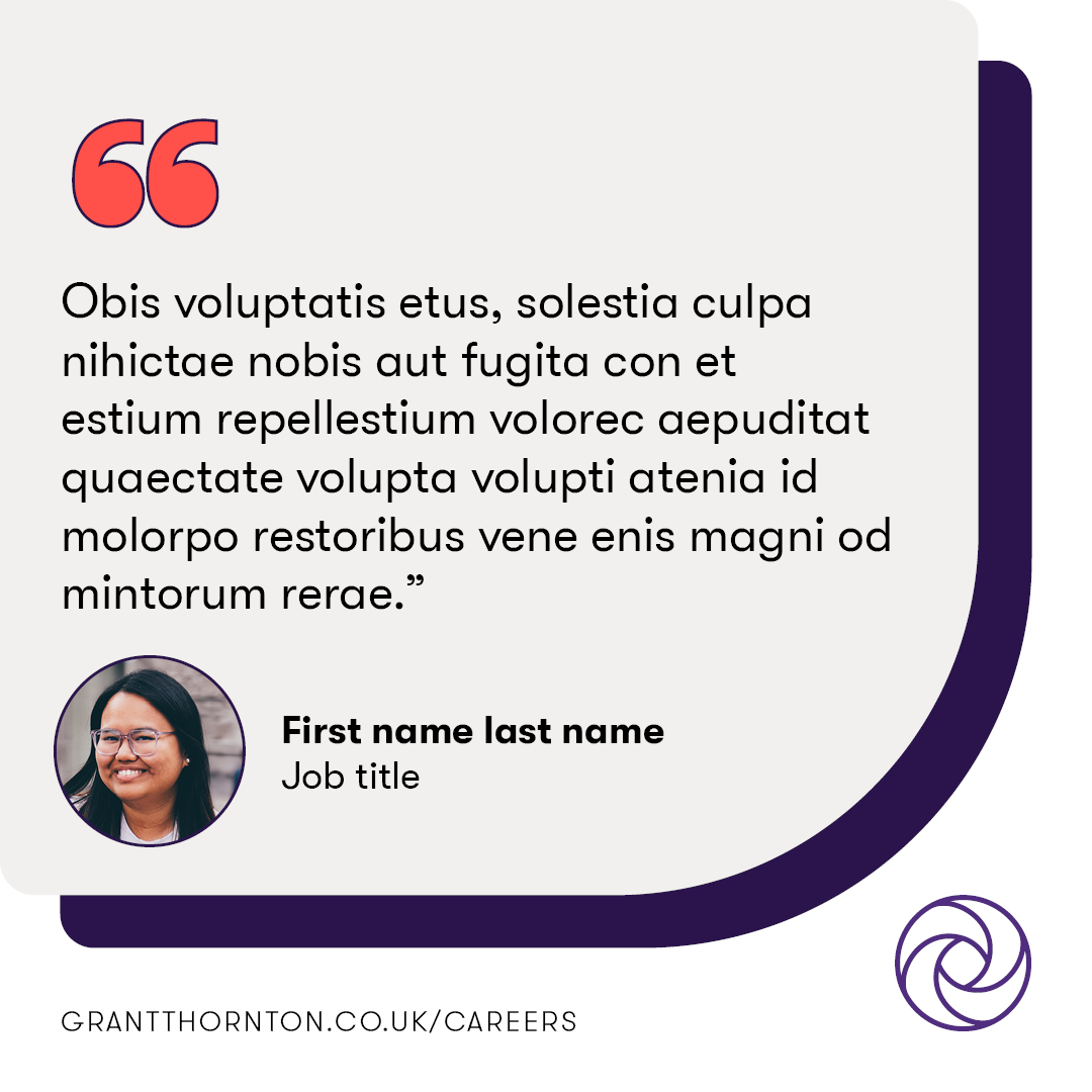 Trainee social media post — testimonial card template